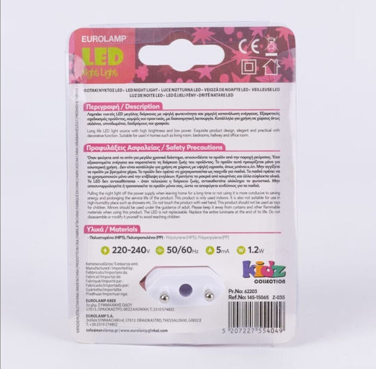 Eurolamp Nursery Night Light LED Power Pink Cold