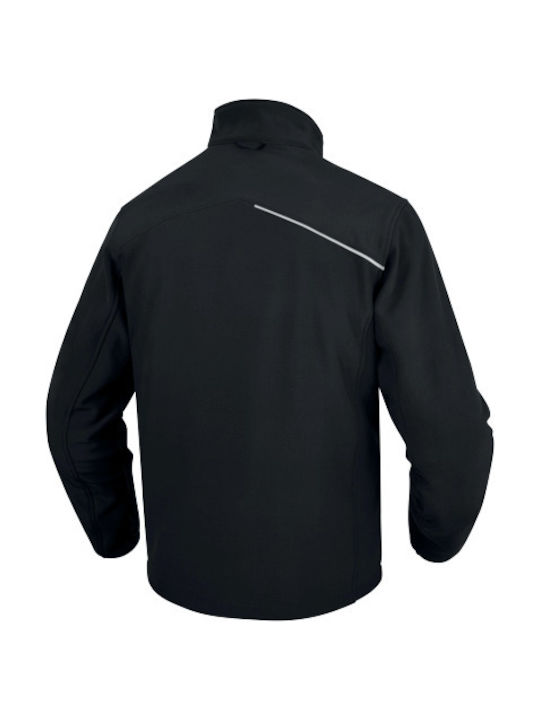 Delta Plus Μπουφάν Εργασίας Ανακλαστικό Softshell με Επένδυση Fleece και με Κουκούλα Μαύρο