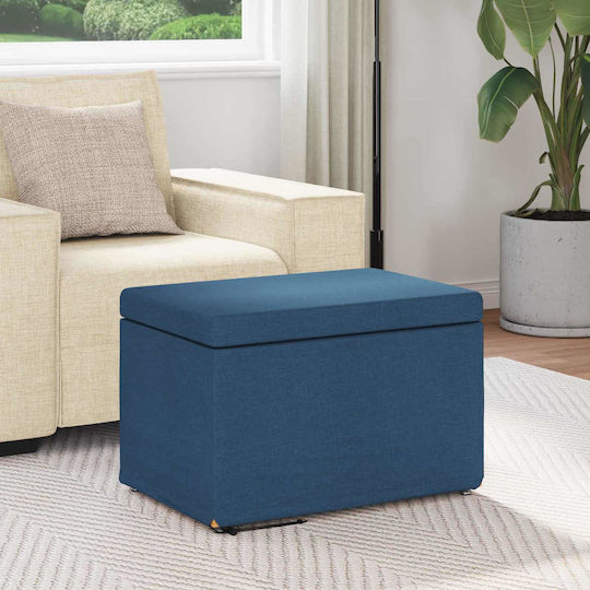 Hocker Für das Wohnzimmer Gepolstert mit Stoff Blue 61x41x40cm