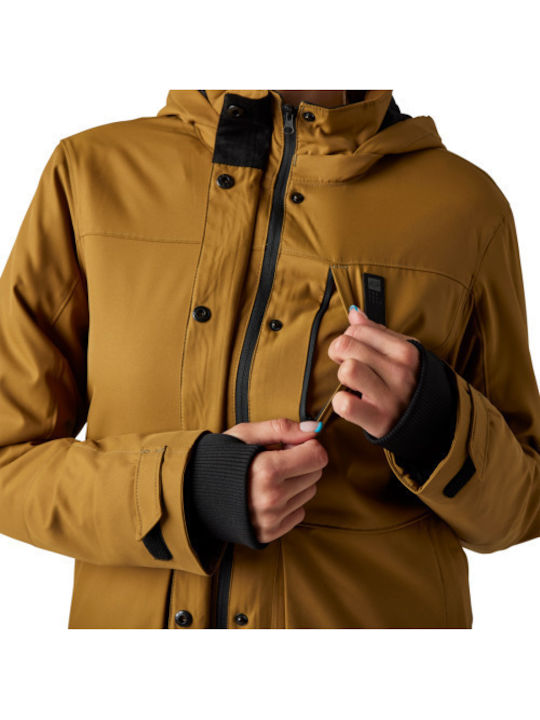 Jachetă de femei tip parka pentru primăvară/toamnă Maro