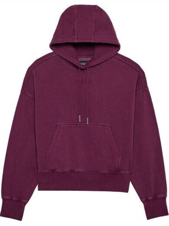 Long Women's Sweatshirt Hooded Red