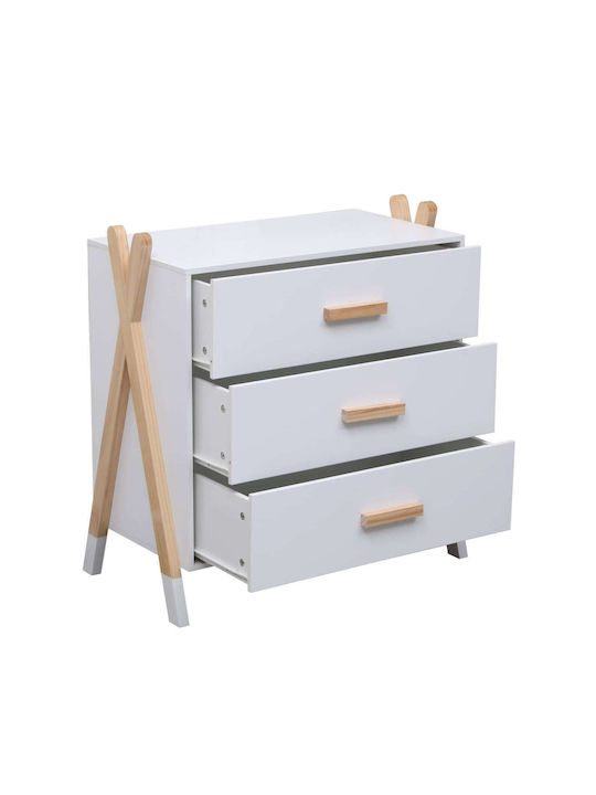 Kids Chest of Drawers Fb92493.03 Melamine-Pine Wood 76x40x80.5cm