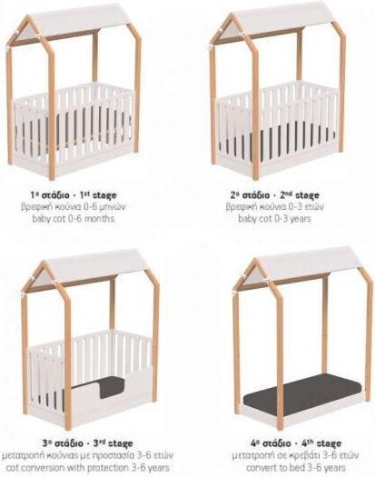 Casababy Πολυμορφική Κούνια Montessori La Maison Λευκή