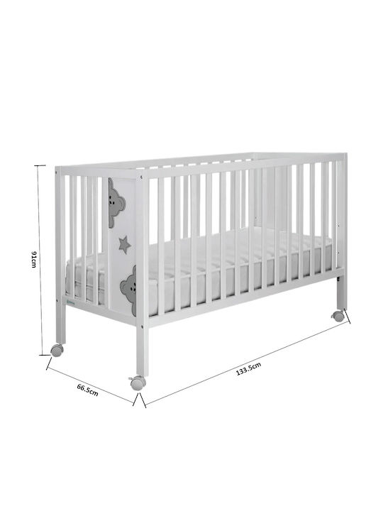 Bebe Stars Crib Life White With Wheels