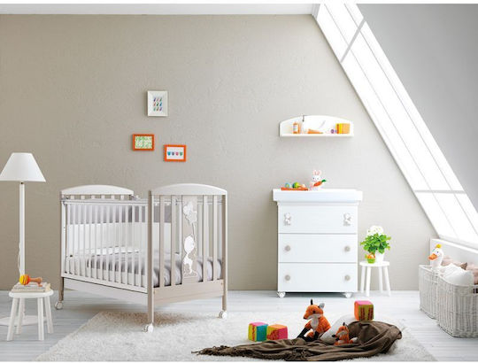 Pali Orsetto Baby Crib White with Wheels