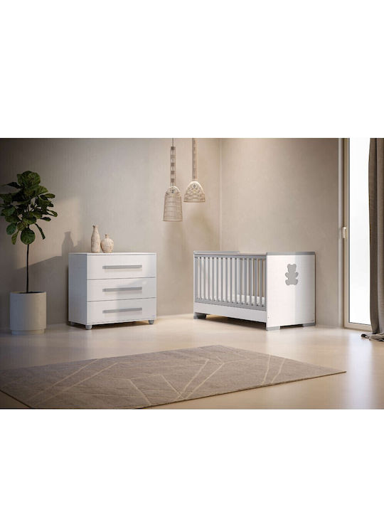 Casababy Κούνια Smart White & Grey με Στρώμα