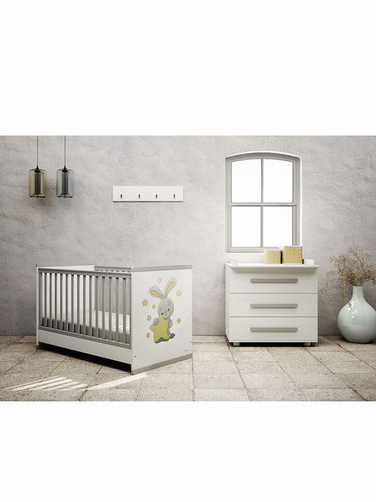 Casababy Κούνια Smart White & Grey με Στρώμα
