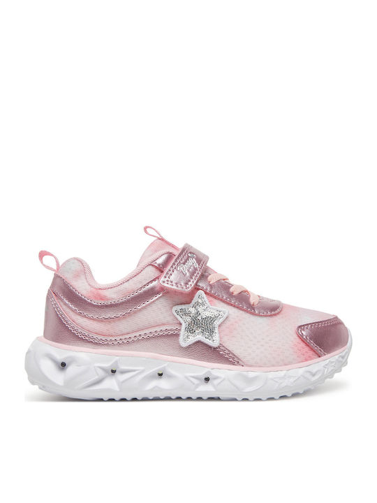 Kinder Sneakers mit Klettverschluss & Lichtern Rosa