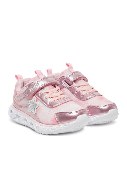 Kinder Sneakers mit Klettverschluss & Lichtern Rosa
