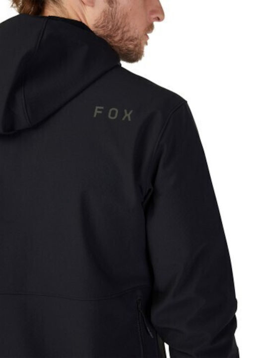 Ανδρική Ζακέτα Fleece με Κουκούλα Μαύρη