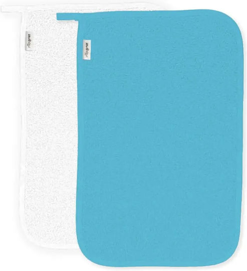Interbaby Рамени Подложки от Муселин White, Turquoise Бял 35x23см. 2бр