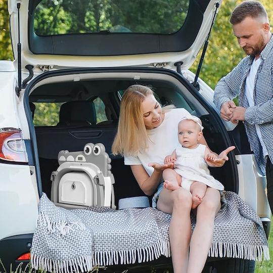 Little Mom Cadă pliabilă pentru bebeluși cu termometru Gri