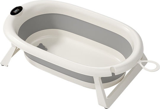 Little Mom Foldable Baby Bath with Thermometer Gray