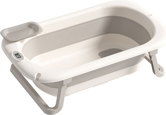 Little Mom Foldable Baby Bath with Thermometer Gray