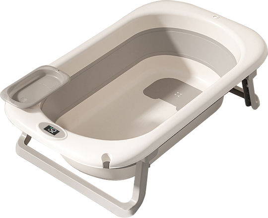 Little Mom Foldable Baby Bath with Thermometer Gray