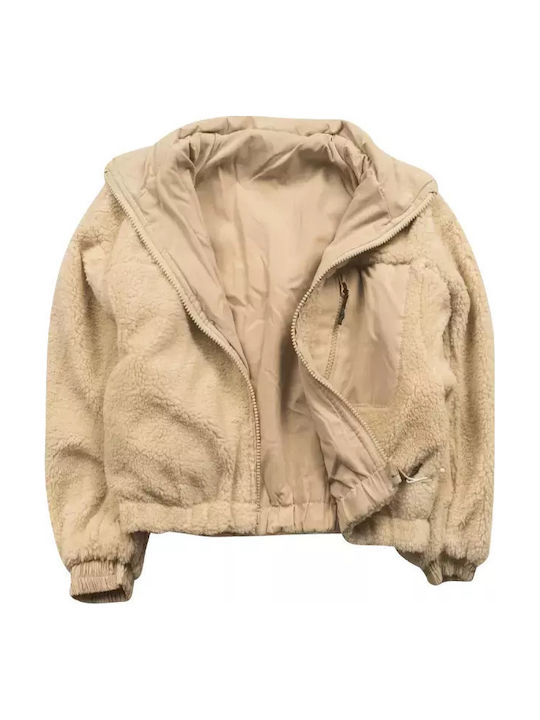 Kids' Casual Jacket Short Beige Skoro