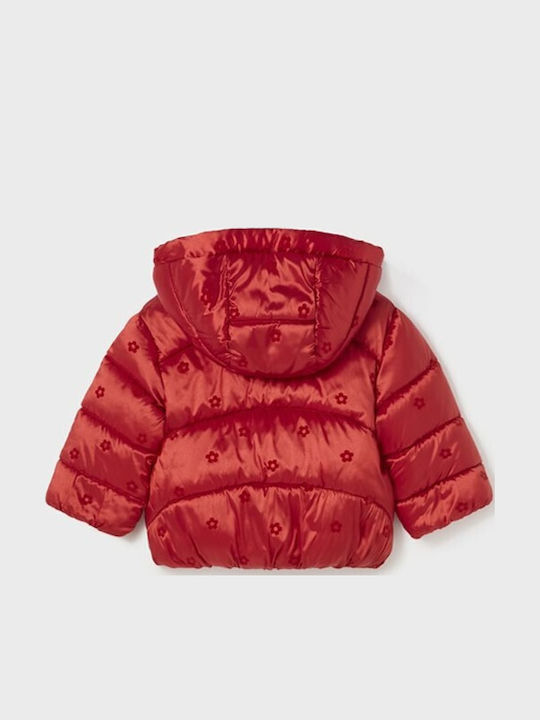 Kinder Steppjacke Kurz mit Kapuze Rot