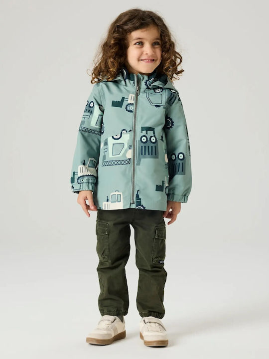 Kids Casual Long Jacket with Hood Chinois Green