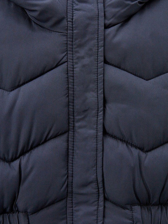 Kids' Parka Long with Hood Navy Blue