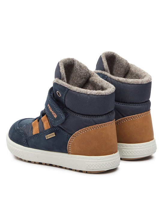 Gore-tex Δερμάτινα Παιδικά Μποτάκια με Σκρατς Μπλε