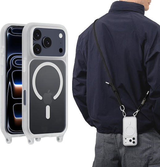 Mageasy Roar M With Lanyard Back Cover Σιλικόνης με Λουράκι Διάφανο (iPhone 17 Pro Max)