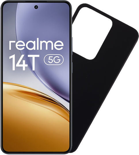 Senso Liquid Umschlag Rückseite Silikon Schwarz (Realme 14)