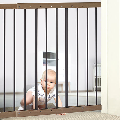 Baby Jem Ușă de siguranță din Lemn în Culoare Maro 59εκ. 1buc