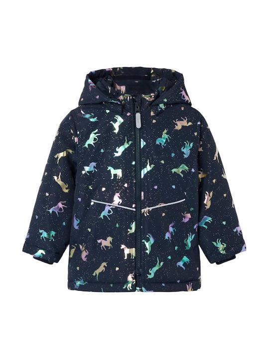 Kids Casual Long Jacket with Hood Blue