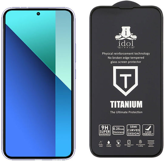 Idol 1991 0.25mm Full Glue Full Face Tempered Glass Μαύρο (Redmi Note 13 Pro 4G / Poco M6 Pro 4G)
