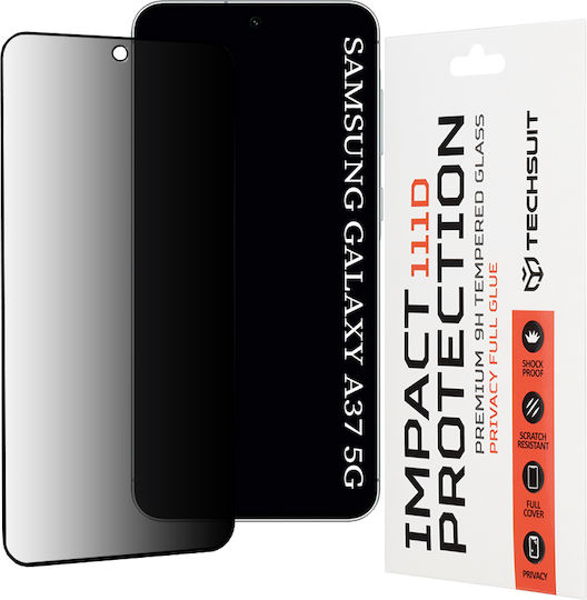 Techsuit Full Glue Privacy Full Face Tempered Glass Black (Samsung Galaxy A37 5G - Techsuit)