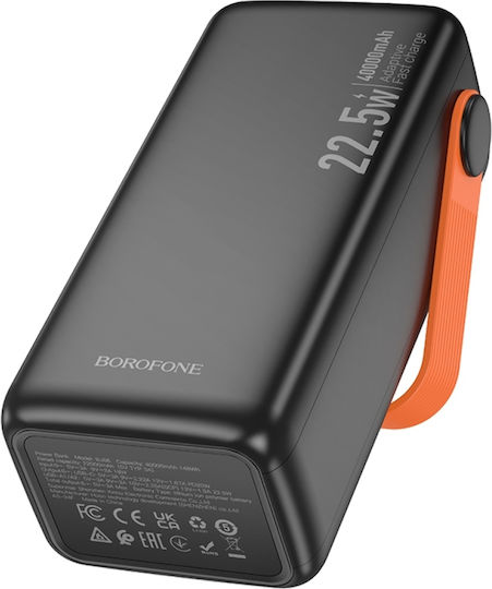 Borofone BJ66A Power Bank 50000mAh 22.5W με 2 Θύρες USB-A και Θύρα USB-C Μαύρο