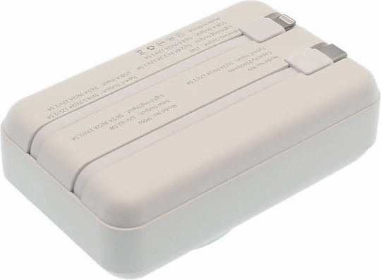 Takemore R29 Power Bank 20000mAh 66W with USB-A Port and USB-C Port White