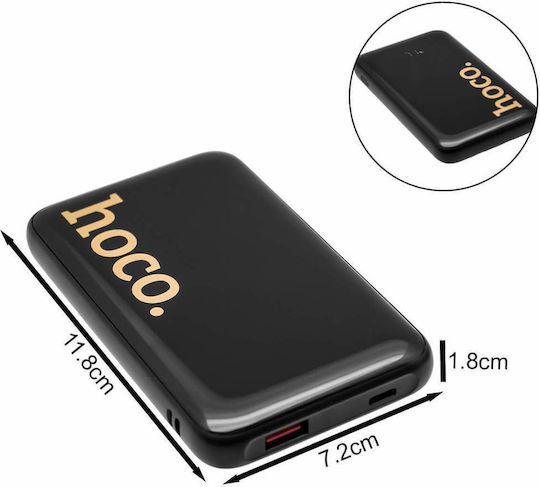 Hoco Q37 Power Bank 10000mAh 22.5W with USB-A Port and USB-C Port Power Delivery Black