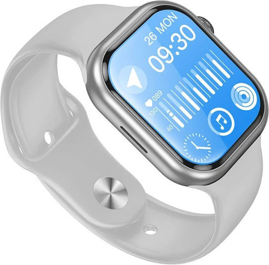 Borofone BD10 Aluminium Smartwatch mit Pulsmesser (Weiß)