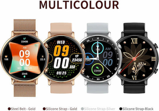 Microwear CY700 Smartwatch με Παλμογράφο (Χρυσό)
