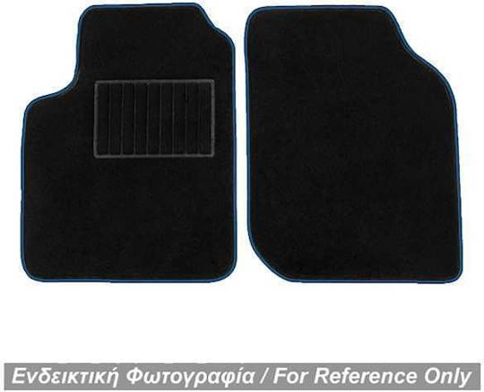 Race Axion Vordere Matten 2Stück aus Teppichboden für Smart FürZwei 1998-2006 Schwarz / Blau