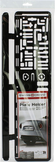 Swiss Drive Car License Plate Frame Front Plastic Black