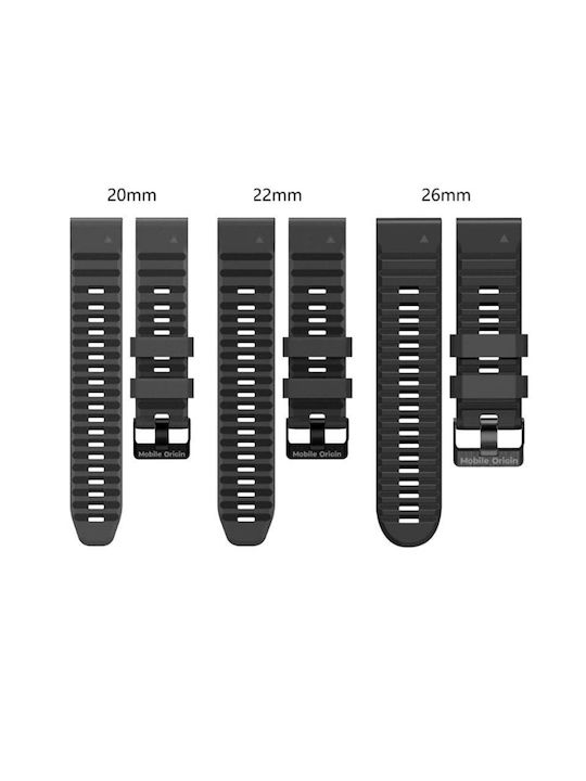 Mobile Origin Einfaches Silikon-Tragbares Band 20mm Schwarz