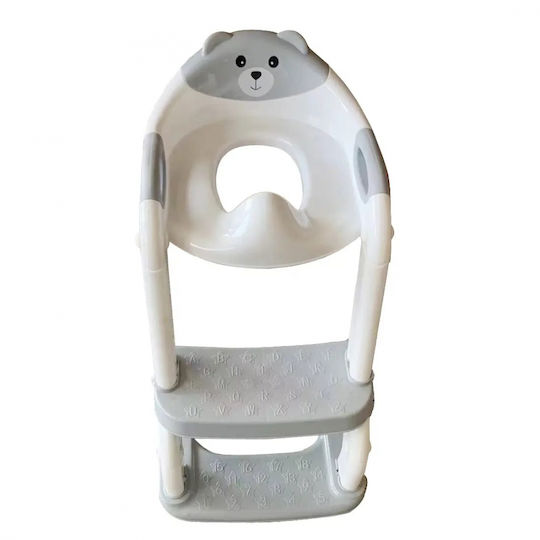 Little Mom Kleinkinder-Toilettensitz BH-1009 Mit Stufe & Griffen Grau