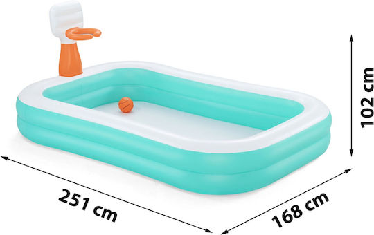 Bestway Piscină Pentru Copii Gonflabilă 636lt 251x168x102cm Turcoaz