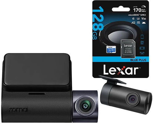 70Mai A410 & Rc21 Σετ Κάμερα DVR Αυτοκινήτου 1440P με Οθόνη 2" Bluetooth, Wi-Fi, GPS & Κάμερα Οπισθοπορείας