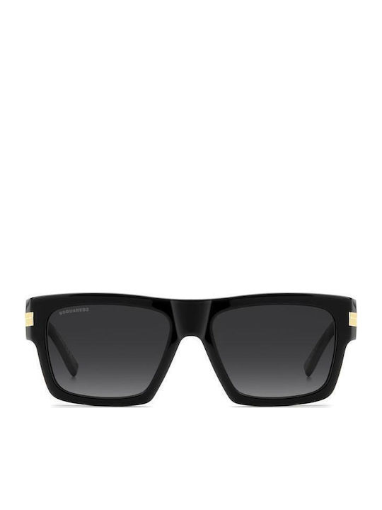 Dsquared2 Unisex Sunglasses with Black Plastic Frame and Black Lens D2 0198/S 807/9O