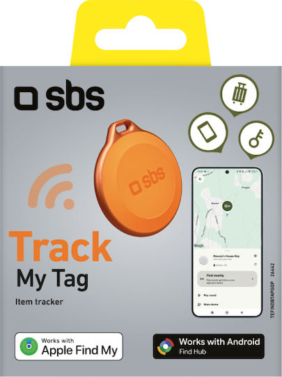SBS Track My Tag Apple Find My & Google Find Hub Orange