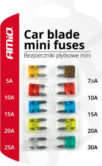 AMiO Car Fuse Set Blades 10pcs