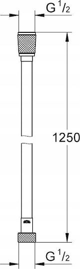 Σωλήνας Ντους Grohe Grohe Σωλήνας Ντους 1,25m Silverflex Hard Graphite 28362a01