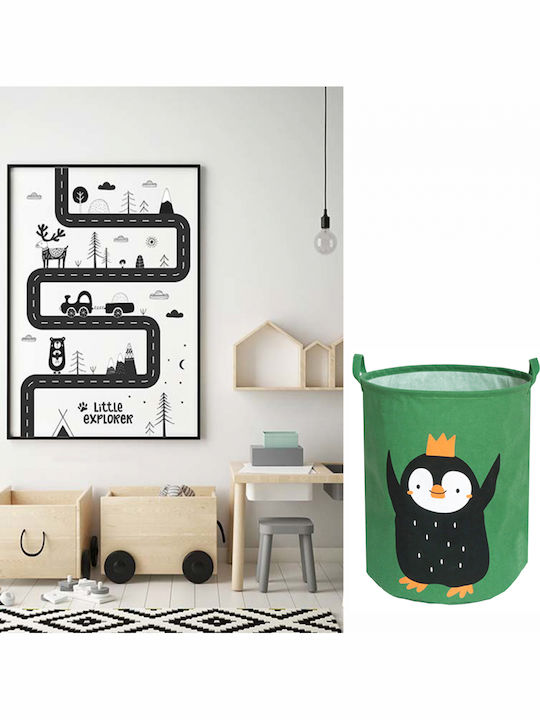 Sipo Cutie de Jucării Pliabilă pentru Copii din Țesătură Verde 35x42x45cm 1buc