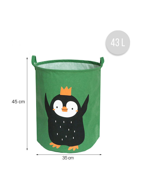 Sipo Cutie de Jucării Pliabilă pentru Copii din Țesătură Verde 35x42x45cm 1buc