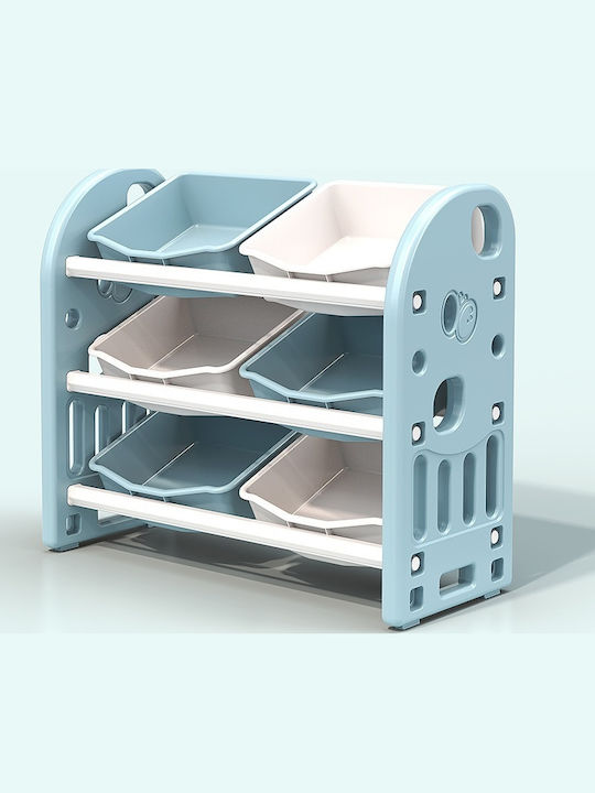 Sistem de Depozitare Jucării din Țesătură Albastru 77x66x32cm 1buc