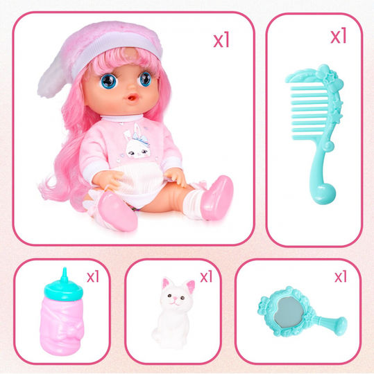 MalPlay Set Papușă Bebe Pentru 3+ Ani