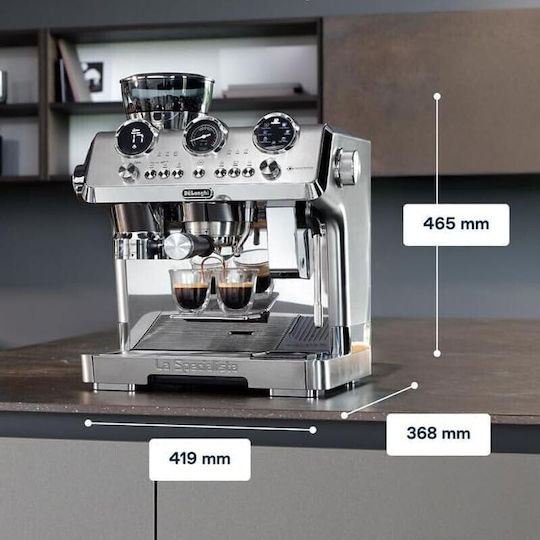 De'Longhi La Specialista Автоматична Еспресо Кафемашина 1450W Налягане 19bar за Капучино Сребрист 1358455